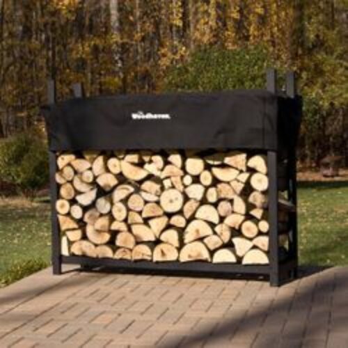 Woodhaven Black Firewood Rack – 5′