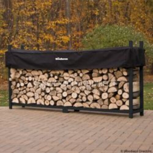 Woodhaven Black Firewood Rack – 10′