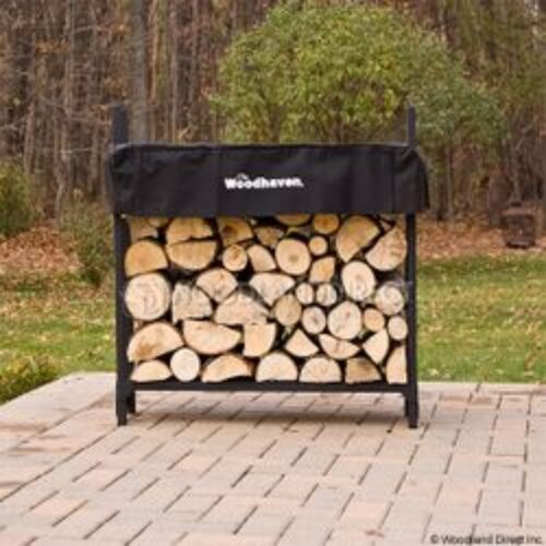 Woodhaven Black Firewood Rack – 3′