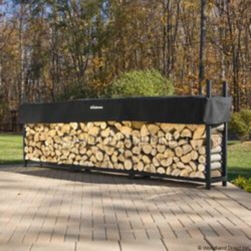 Woodhaven Black Firewood Rack – 12′