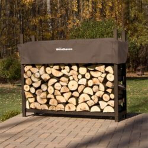 Woodhaven Brown Firewood Rack – 4′