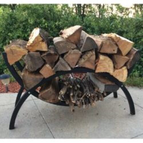 Woodhaven 39″ Crescent Firewood Rack with Cover