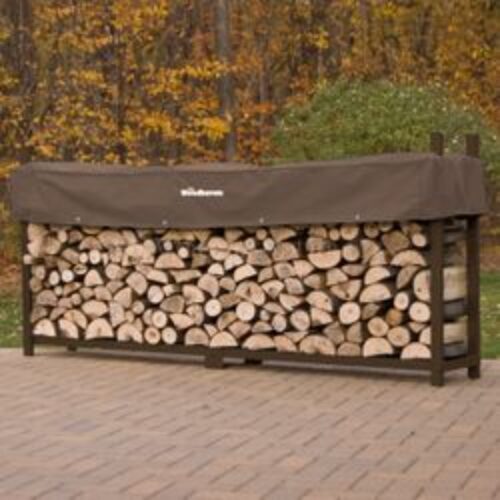 Woodhaven Brown Outdoor Firewood Rack – 10′