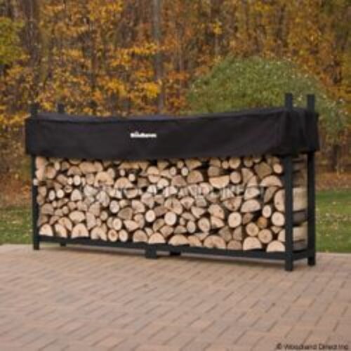 Woodhaven Black Firewood Rack – 8′