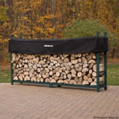 Woodhaven Green Outdoor Firewood Rack – 8′