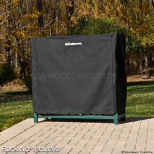 Woodhaven Black Firewood Rack Full Cover – 4′