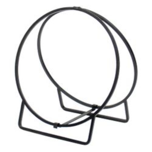 Minuteman Wrought Iron Solid Stock Hoop Wood Rack – 22″