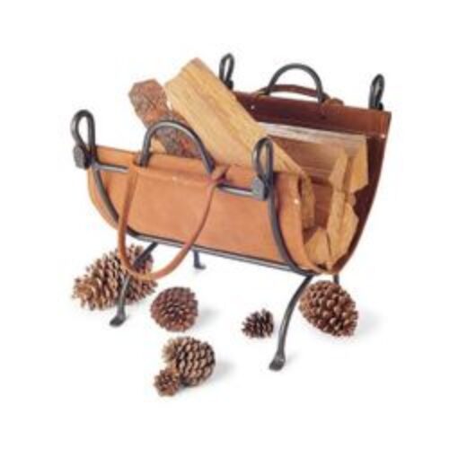 Folding Indoor Firewood Rack with Carrier – Vintage Iron