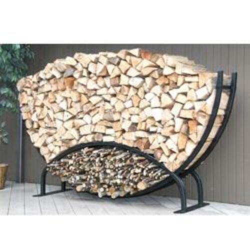 8ft Semicircle Firewood Rack w/Kindling Holder & Cover