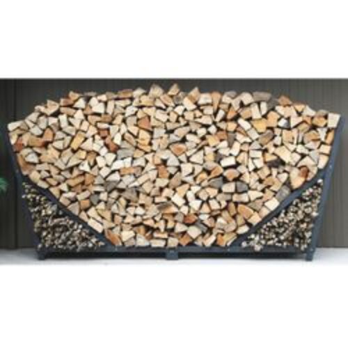 8ft Slanted Firewood Storage Rack w/ Kindling Holder & Cover