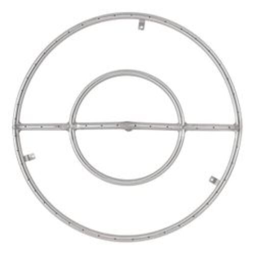 Round Double Ring Stainless Steel Gas Fire Pit Burner – 18″